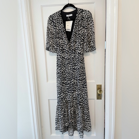 Mango Wrap Dress, Leopard Print, Size XS (US 2), NWT - Picture 1 of 10